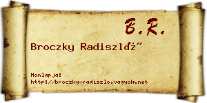 Broczky Radiszló névjegykártya